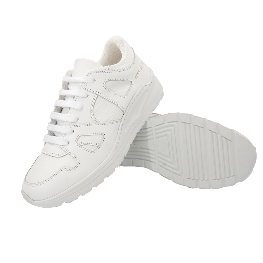 Shop Common Projects White Leather Track Technical Low-top Sneakers