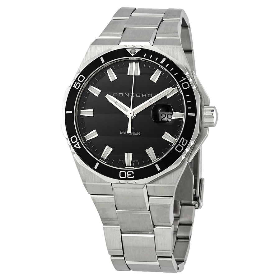 Concord Mariner Black Dial Stainless Steel Men's Watch 0320352