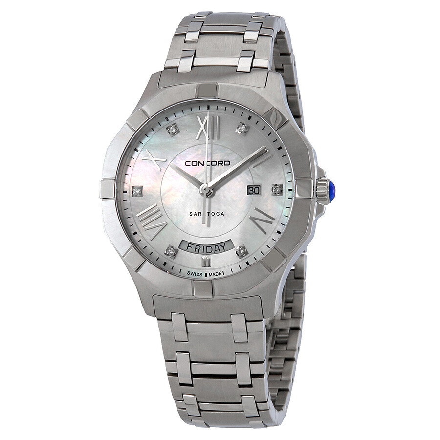 Concord Saratoga Diamond White Mother of Pearl Dial Men's Watch 0320350