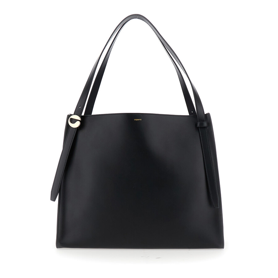 Coperni Black Shoulder Bag With Logo Detail And Logo Lettering On The Front In Leather Woman In Black