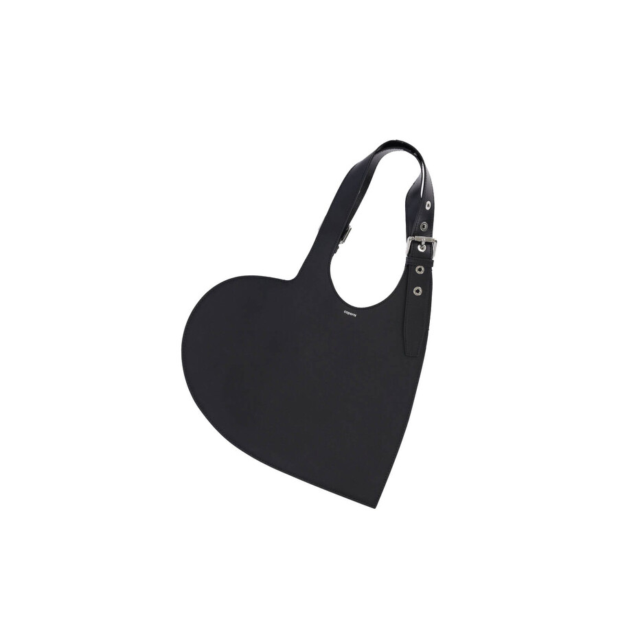 Coperni Asymmetrical Heart-shaped Shoulder Bag In Black