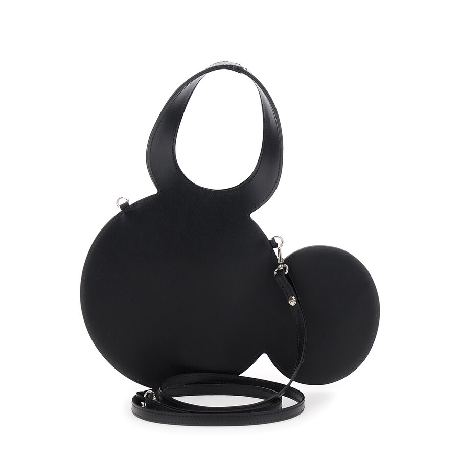 Coperni Mickey Black Crossbody Bag With Adjustable And Removable Shoulder Strap And Logo Lettering O In Black