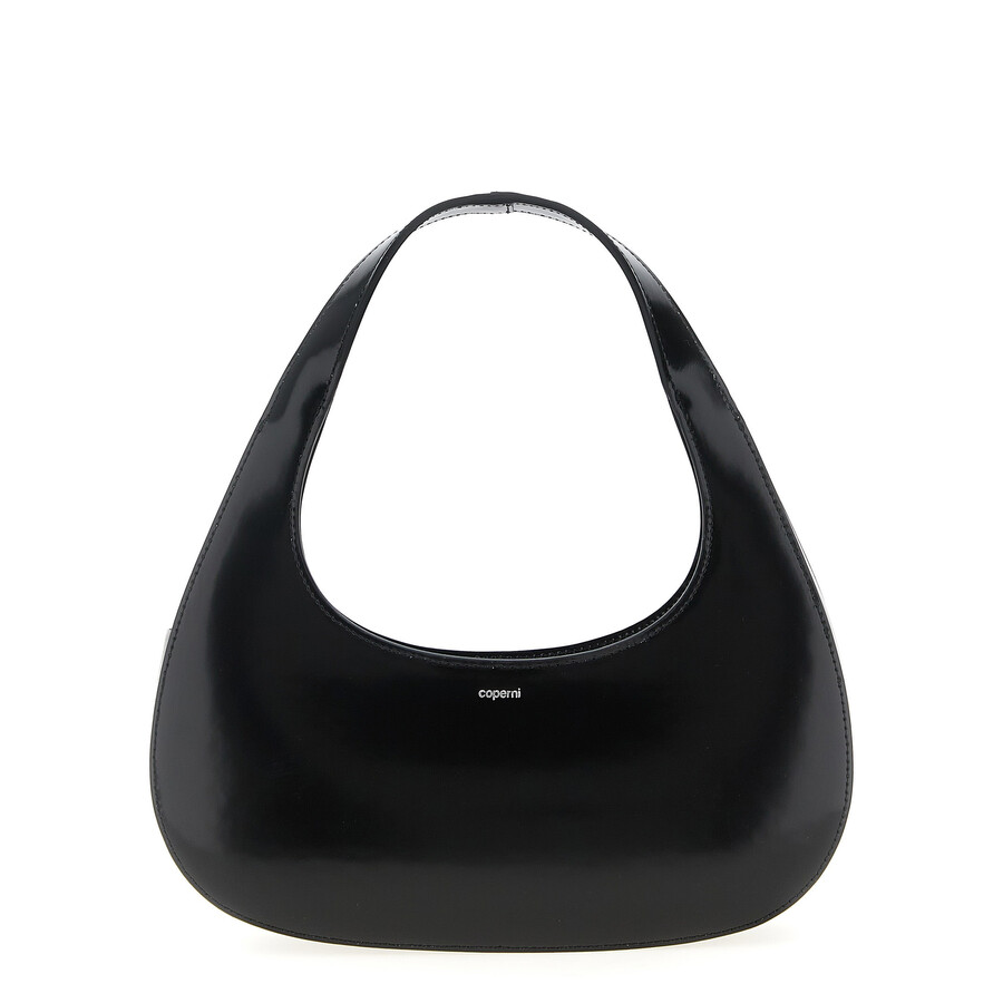 Coperni Curved Glossy Top Handle Bag In Black
