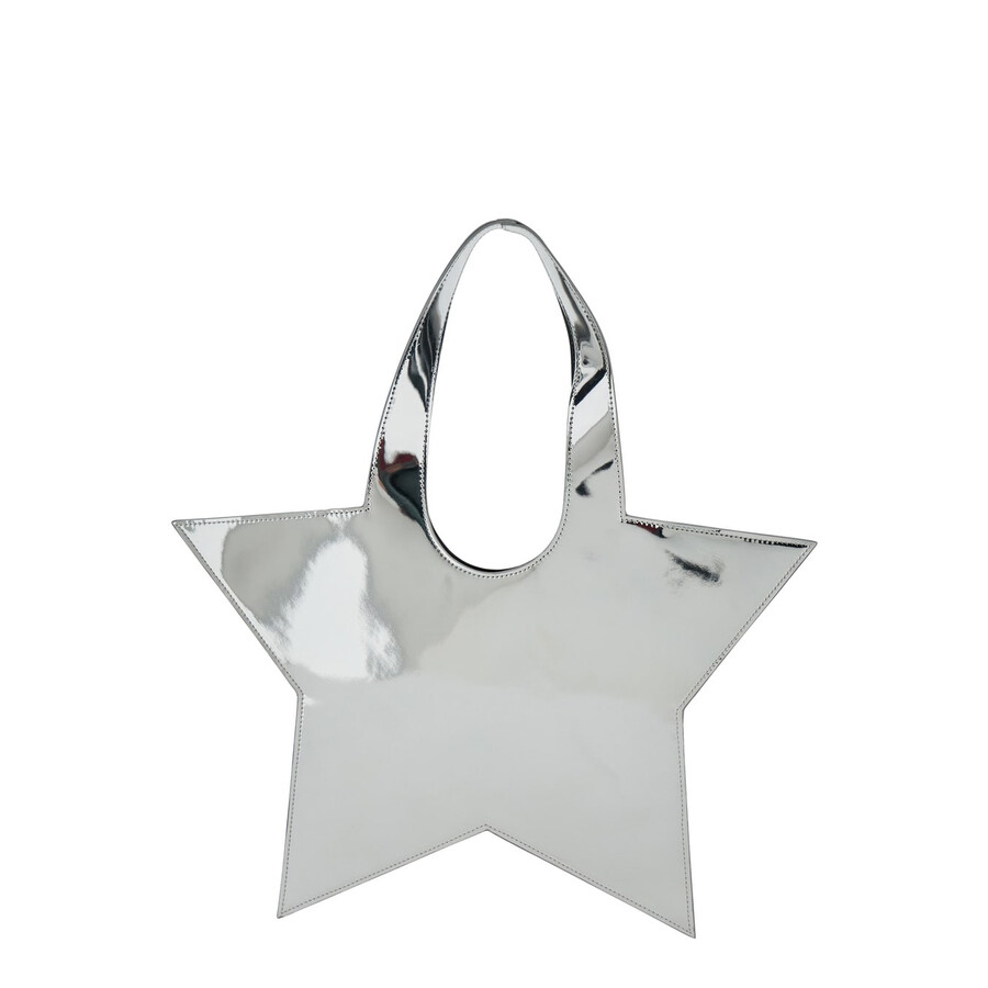 Coperni Star Metallic Mini Handbag With Embossed Logo Lettering On The Front And Mirrored Effect In In Silver