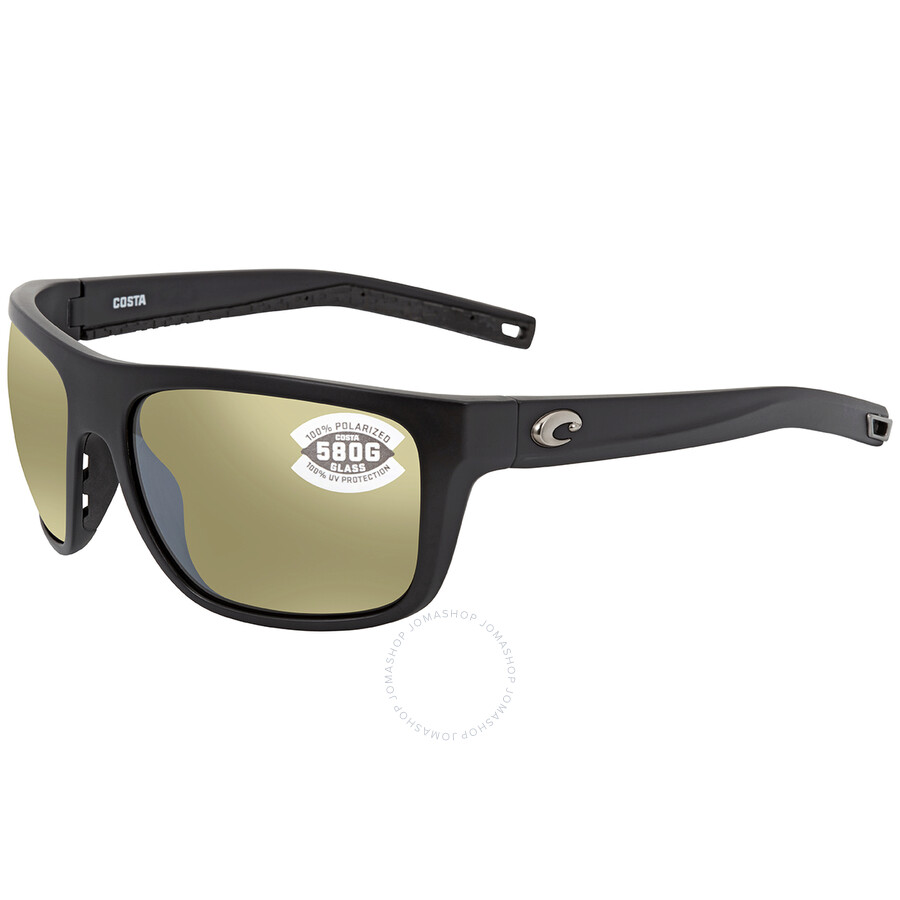 Costa Del Mar Broadbill Polarized Sunrise Silver Mirror 580G Square Sunglasses BRB 11 OSSGLP