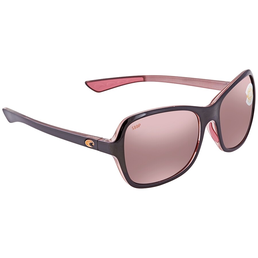 Costa Del Mar Kare Copper Silver Mirror 580P Polarized Square Ladies