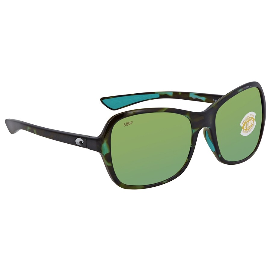 Costa Del Mar Kare Polarized Green Mirror Plastic Sunglasses KAR 116