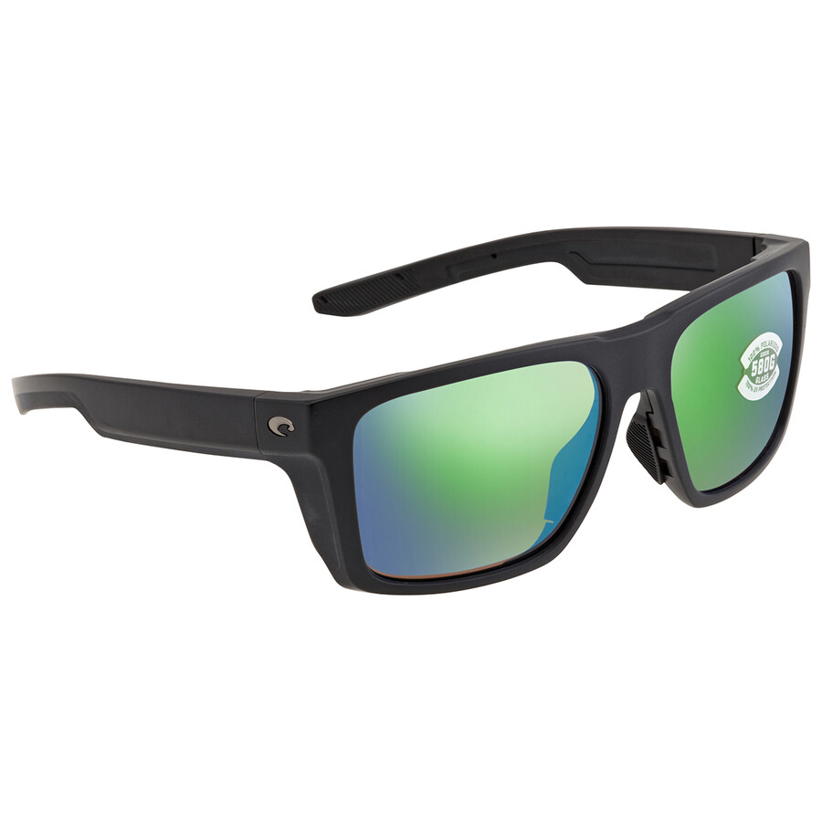 Costa Del Mar Lido Green Mirror Polarized Glass Men's Sunglasses 6s9104 910402 57 In Black / Green