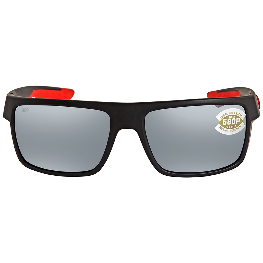 Costa Del Mar Motu Gray Silver Mirror 580P Rectangular Men's Sunglasses MTU 197 OSGP - Costa Del 