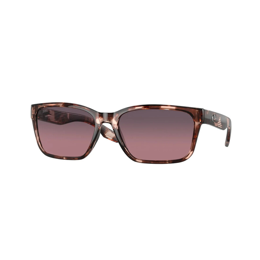 Costa Del Mar Palmas Rose Gradient Polarized Glass Rectangular Ladies Sunglasses 6s9081 908108 57
