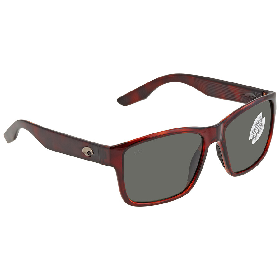 Costa Del Mar Paunch Grey Polarized Glass Square Men's Sunglasses 6s9049 904907 57 In Grey / Tortoise