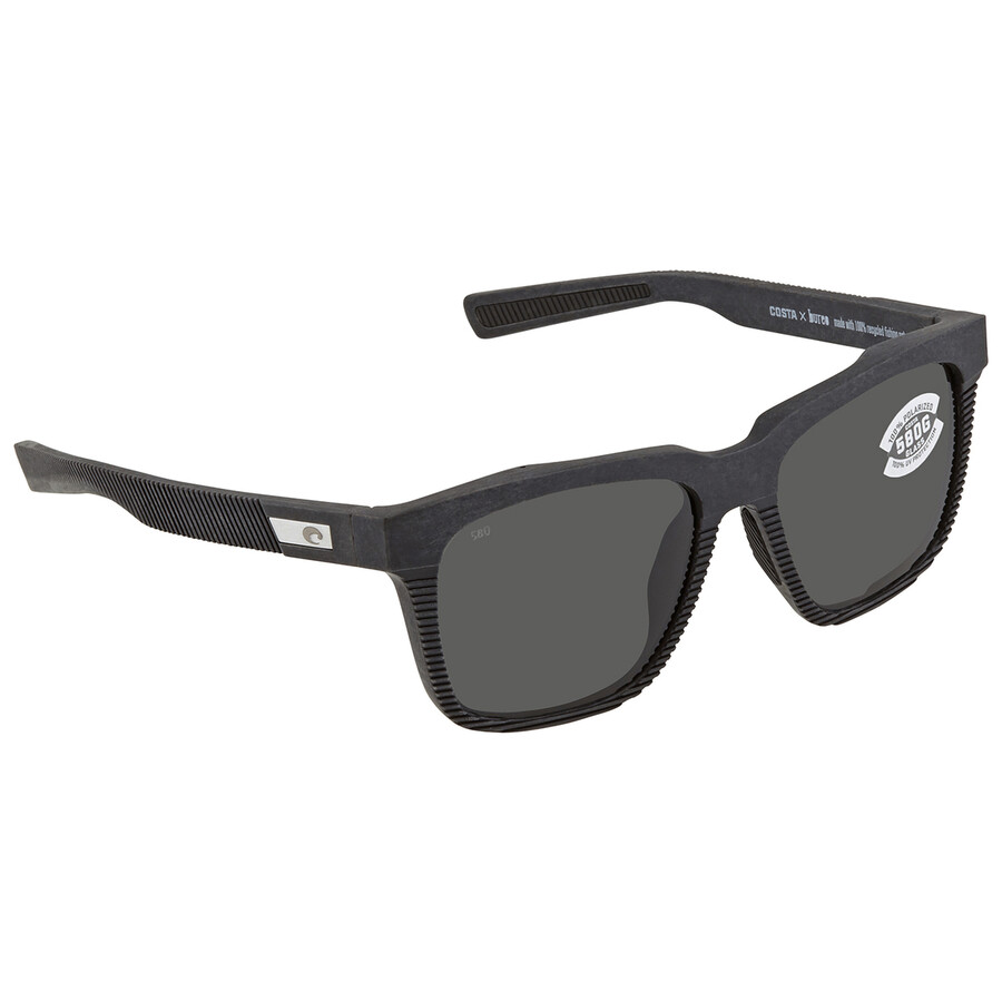 Costa Del Mar Pescador Grey Polarized Glass Square Men's Sunglasses 6s9029 902906 55 In Gray