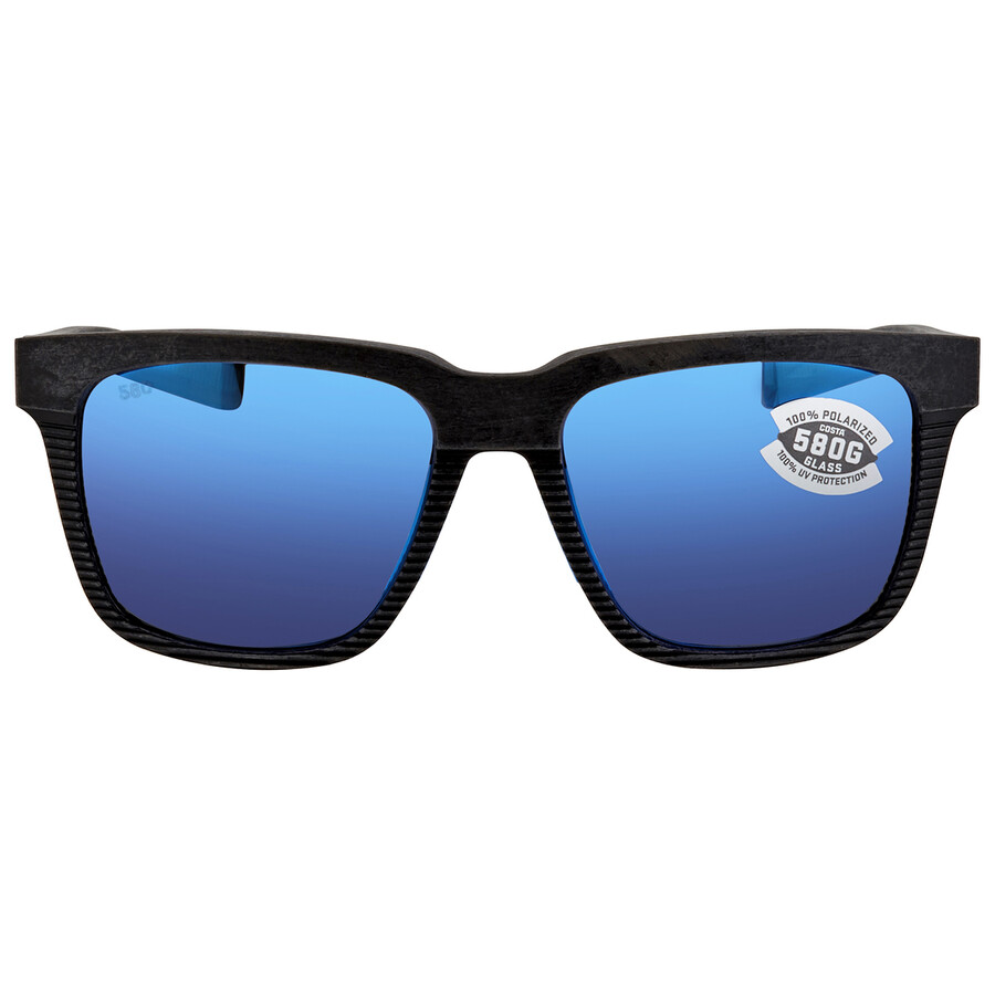 Costa Del Mar Pescador Blue Mirror Polarized Glass Square Men's Sunglasses 6s9029 902901 55 In Blue
