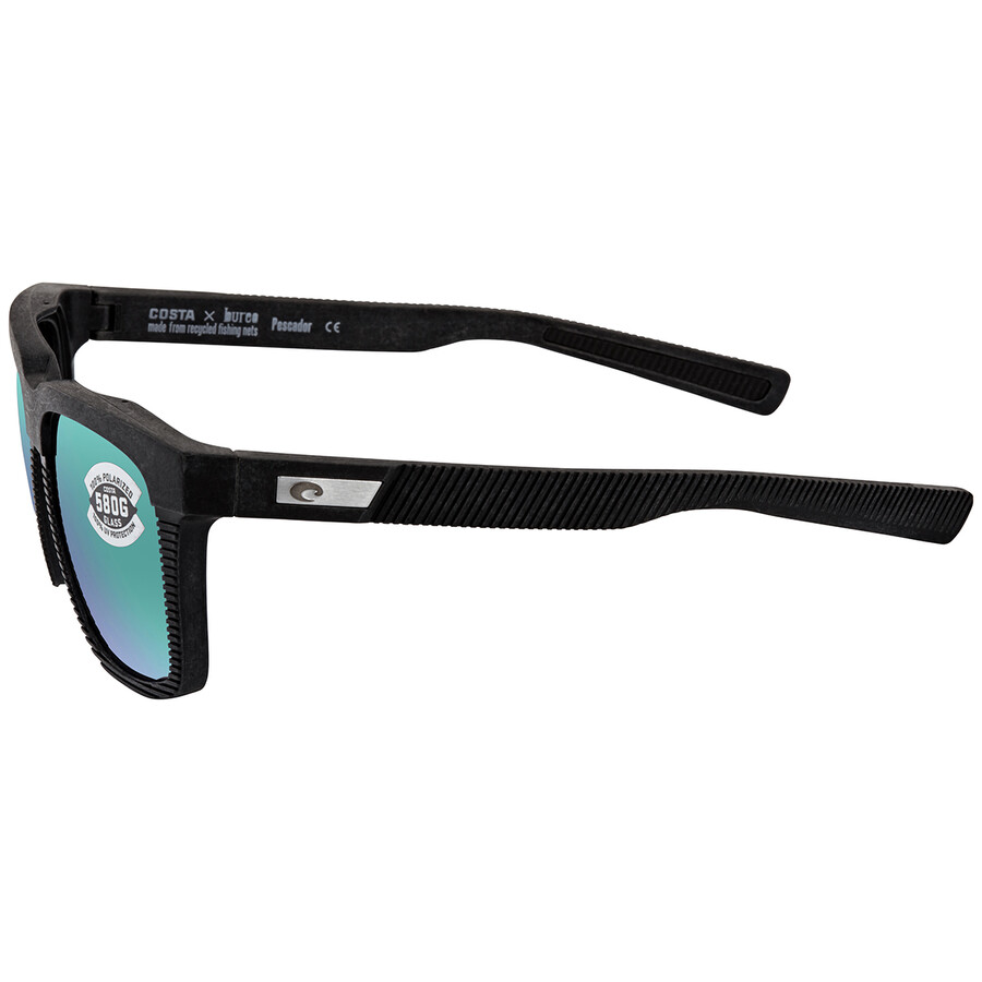 Costa Del Mar Pescador Green Mirror Polarized Glass Square Men's Sunglasses 6s9029 902902 55 In Green