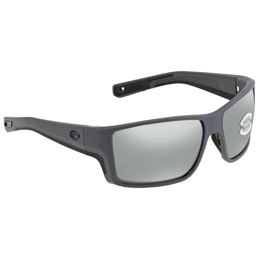 Costa Del Mar Reefton Pro Grey Silver Mirror Polarized Rectangular Men's Sunglasses 6s9080 908009 63 In Grey / Silver