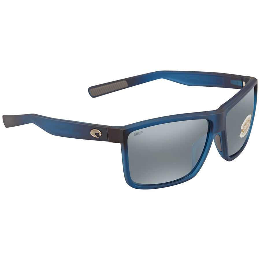 Costa Del Mar Rinconcito Gray Silver Mirror Polarized Polycarbonate Rectangular Men's Sunglasses 6s9 In Gray