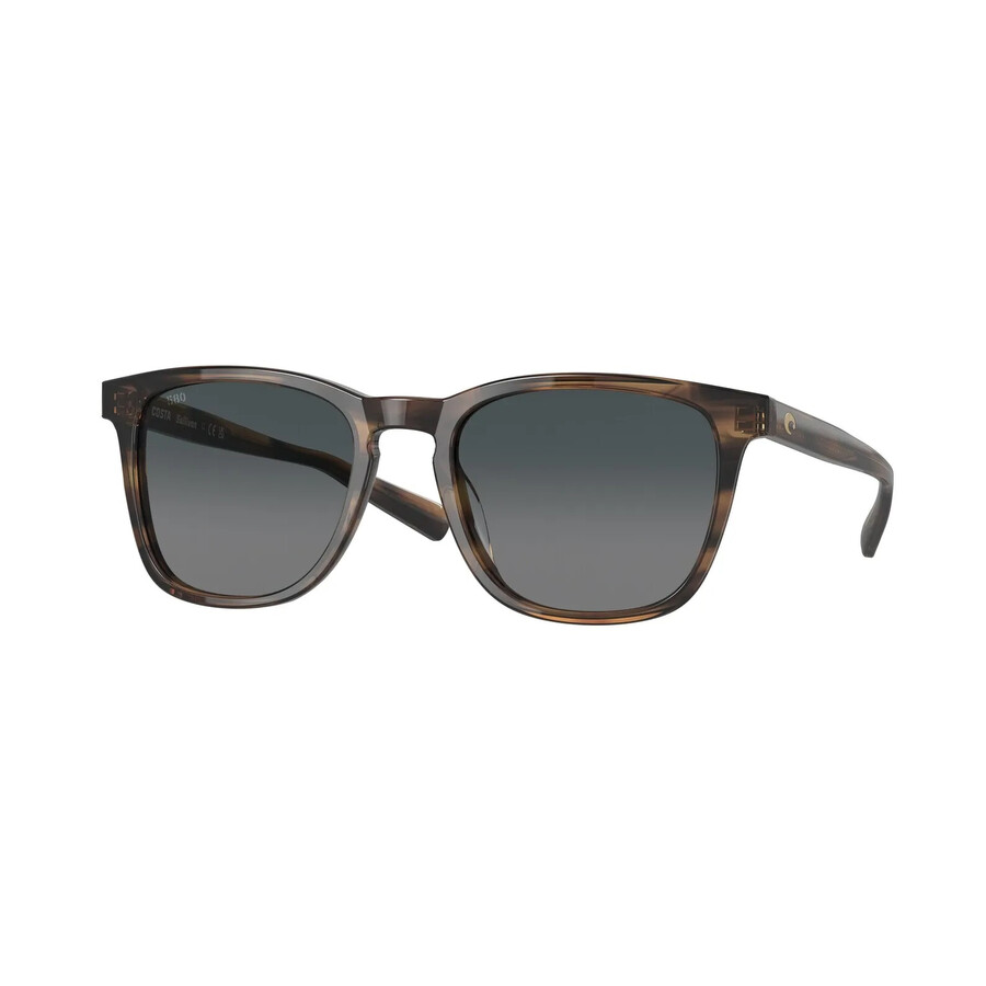 Costa Del Mar Sullivan Grey Gradient Polarized Glass Square Unisex Sunglasses 6s2002 200217 52