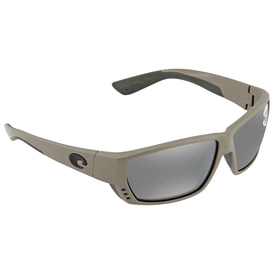 Costa Del Mar Tuna Alley Polarized Gray Silver Mirror 580G Rectangular