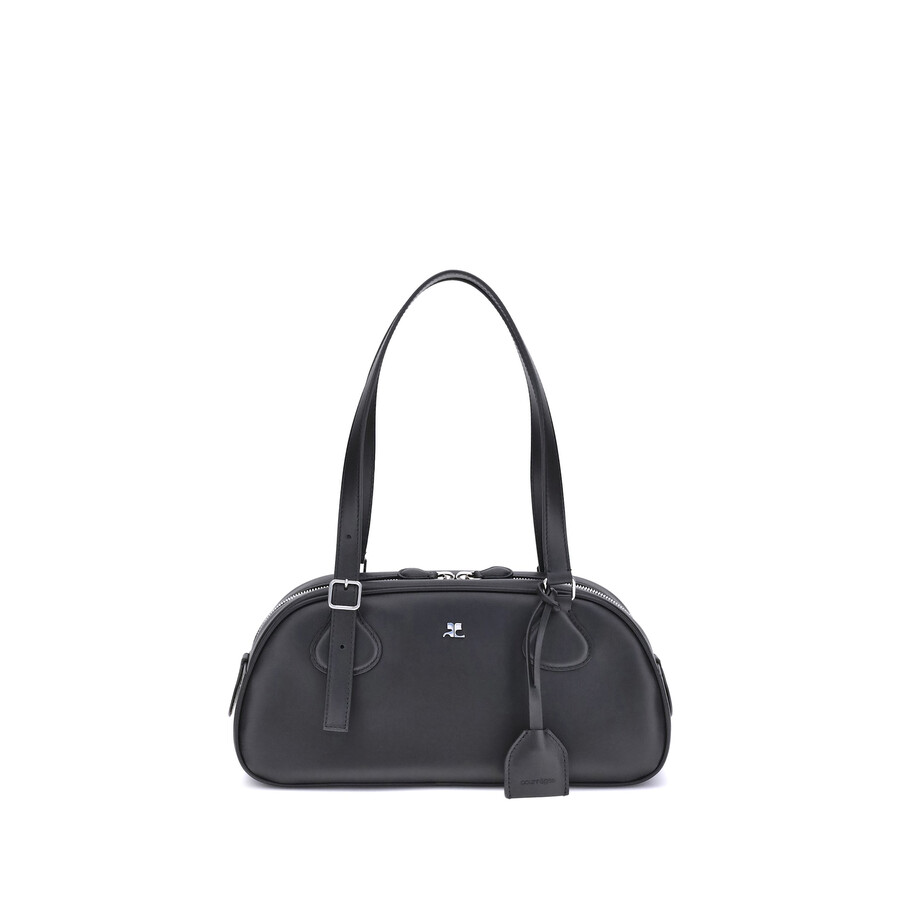 Courrèges Black Calf Leather Bos Taurus Shoulder Bag