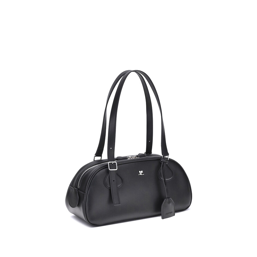 Courrèges Black Calf Leather Bos Taurus Shoulder Bag