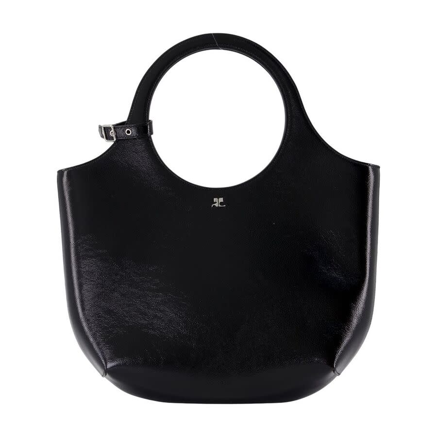 Courrèges Leather Top Handle Bag — Black 425GSA116CR0043-9999