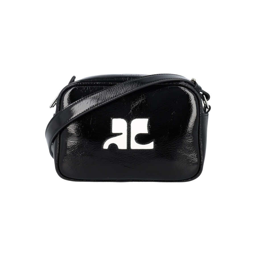 Courrèges Reedition Naplack Mini Bag With Engraved Logo In Black