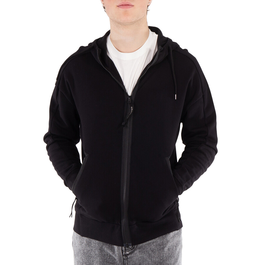 Diagonal Raised Cotton Goggle Hooded Sweatshirt