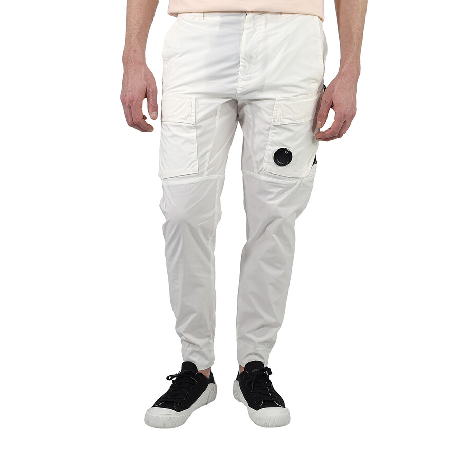 Cp Company Men's Gauze White 50 Fili Stretch Cargo Utility
