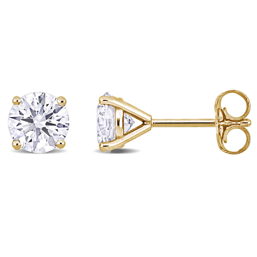 Created Forever 1 1 / 2 Ct Tw Lab Grown Diamond Stud Earrings 14k Yellow Gold (certified) In Gold