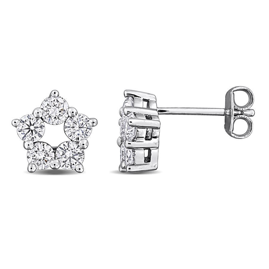 1 1/10 CT Lab Grown Diamond TW Fashion Post Earrings Silver