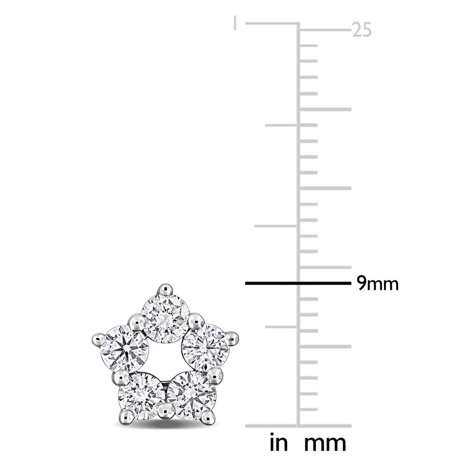 Created Forever 1 1/10 Ct Lab Grown Diamond Tw Fashion Post Earrings Silver In Metallic