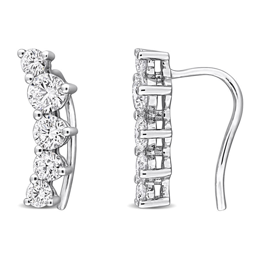 1 1/3 CT Lab Grown Diamond TW Charm Earrings Silver