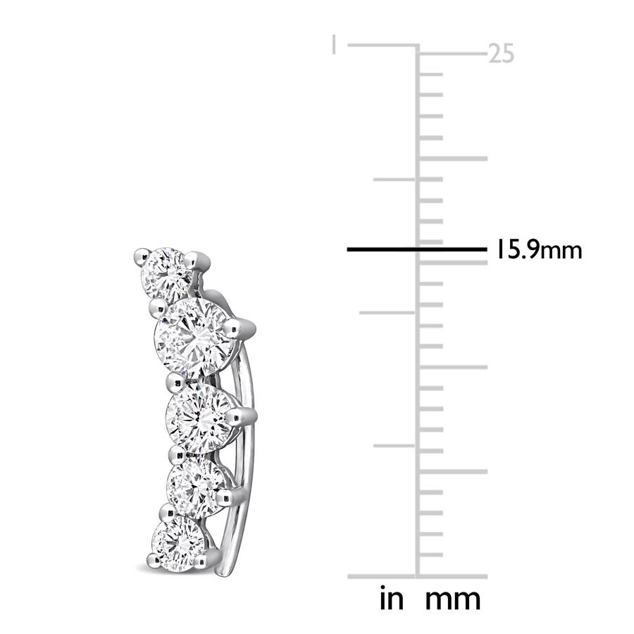 Created Forever 1 1/3 Ct Lab Grown Diamond Tw Charm Earrings Silver In Metallic