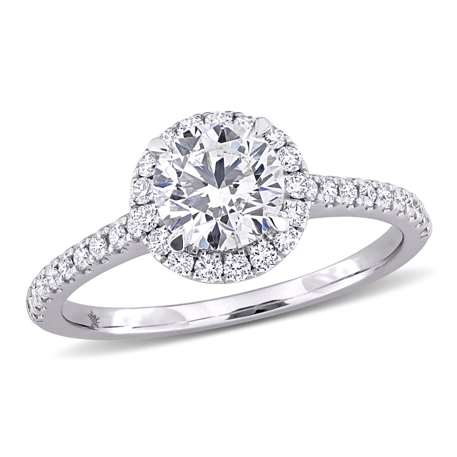 Created Forever 1 1/3ct Tw Lab-grown Diamond Halo Engagement Ring In 14k White Gold In White