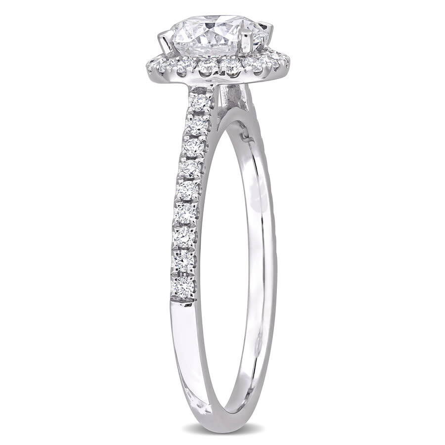 Created Forever 1 1/3ct Tw Lab-grown Diamond Halo Engagement Ring In 14k White Gold In White