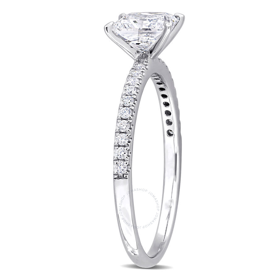 Shop Created Forever 1 1/6ct Tdw Princess-cut Lab-created Diamond And Tsavorite Accent Engagement Ring In In White