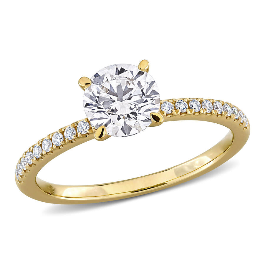 Created Forever 1 1/6ct Tw Lab-grown Diamond Solitaire Engagement Ring In 14k Yellow Gold In Yellow