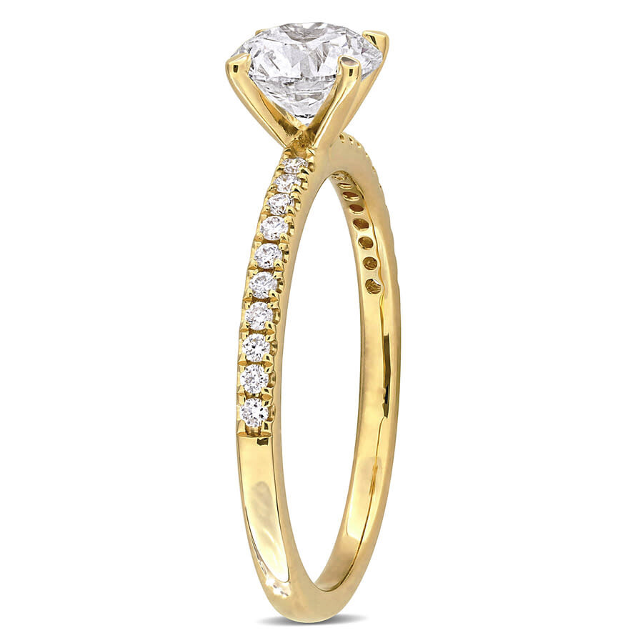 Created Forever 1 1/6ct Tw Lab-grown Diamond Solitaire Engagement Ring In 14k Yellow Gold In Yellow