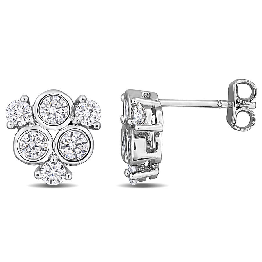 1 1/7 CT Lab Grown Diamond TW Fashion Post Earrings Silver
