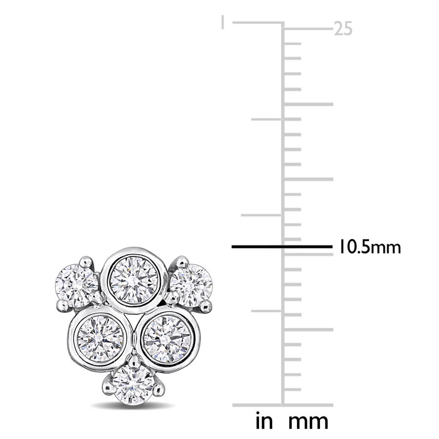 Created Forever 1 1/7 Ct Lab Grown Diamond Tw Fashion Post Earrings Silver In Metallic