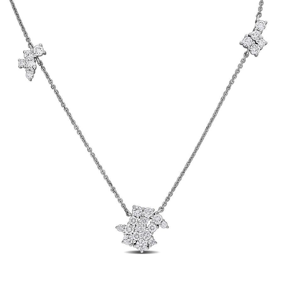 Created Forever 1 1/8ct Tw Lab Grown Diamond Necklace In 14k White Gold In Metallic