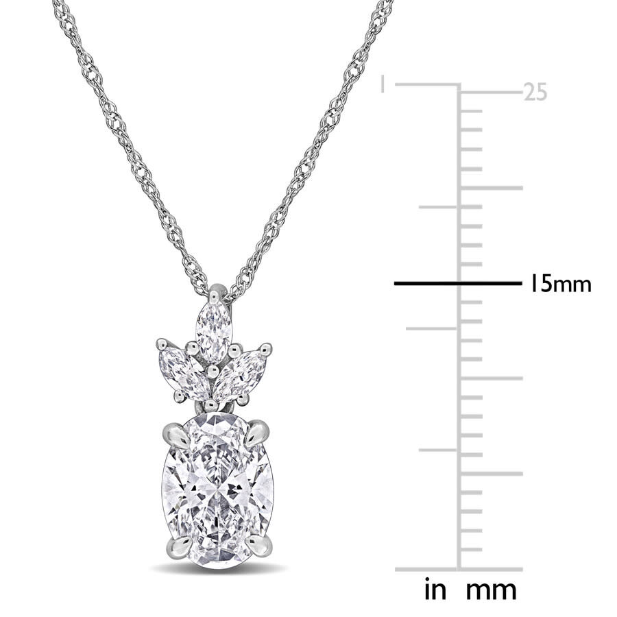 CREATED FOREVER CREATED FOREVER 1 2/5CT TW OVAL AND MARQUISE-CUT CUT LAB-GROWN DIAMOND PENDANT WITH CHAIN IN 14K WHI