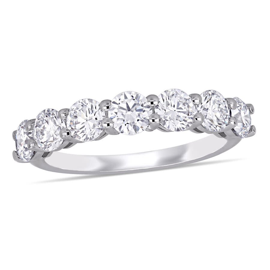 Shop Created Forever 1 3/4 Ct Tw Lab Created Diamond Semi-eternity Anniversary Band In 14k White Gold