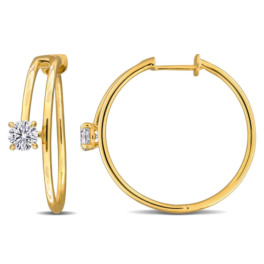 Created Forever 1 3/8 Ct Lab Grown Diamond Tw Hoop Earrings 14k Yellow Gold In Gold
