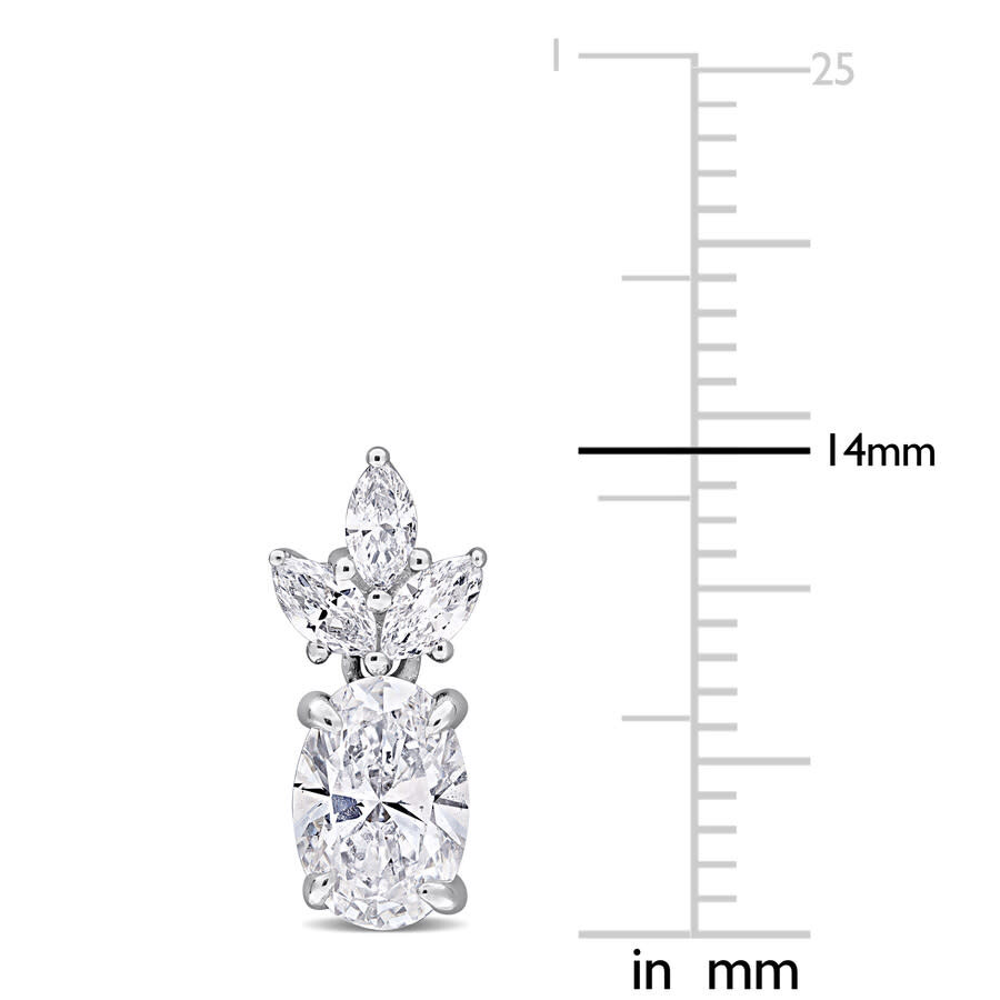 Created Forever 1 4/5ct Tw Oval And Marquise-cut Lab-grown Diamond Post Earrings In 14k White Gold In White
