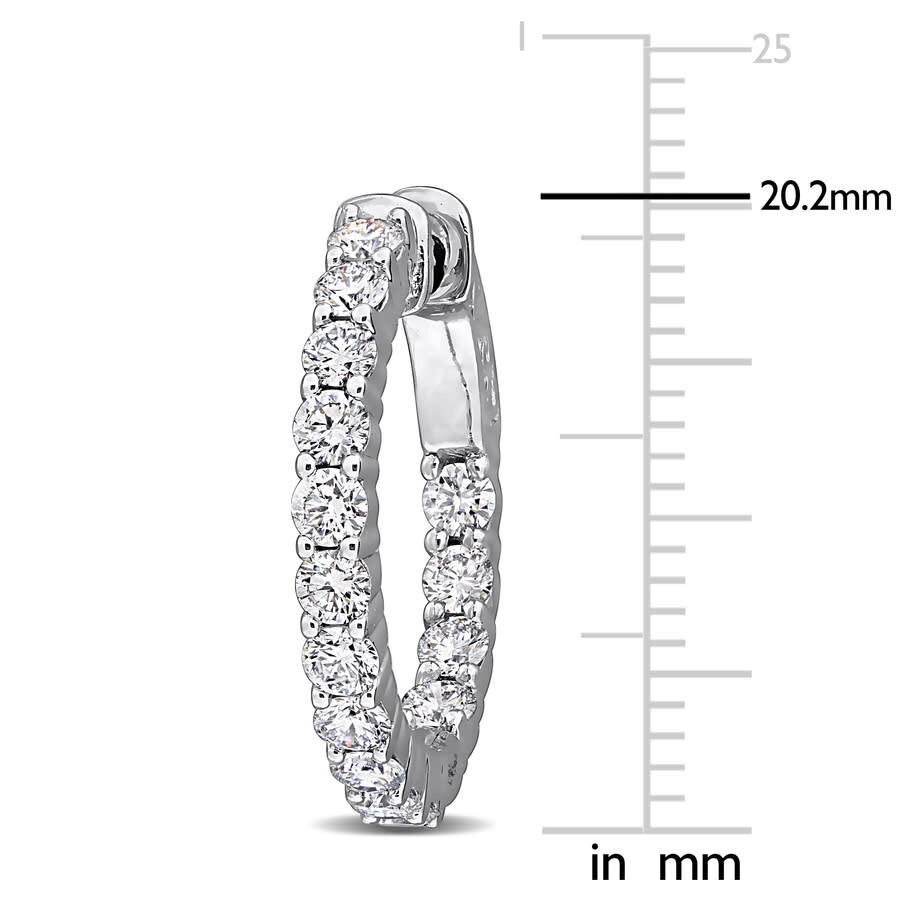 Created Forever 1 5/8 Ct Lab Grown Diamond Tw Hoop Earrings 14k White Gold In Metallic