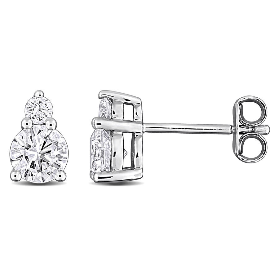 1 CT Lab Grown Diamond TW Fashion Post Earrings Silver