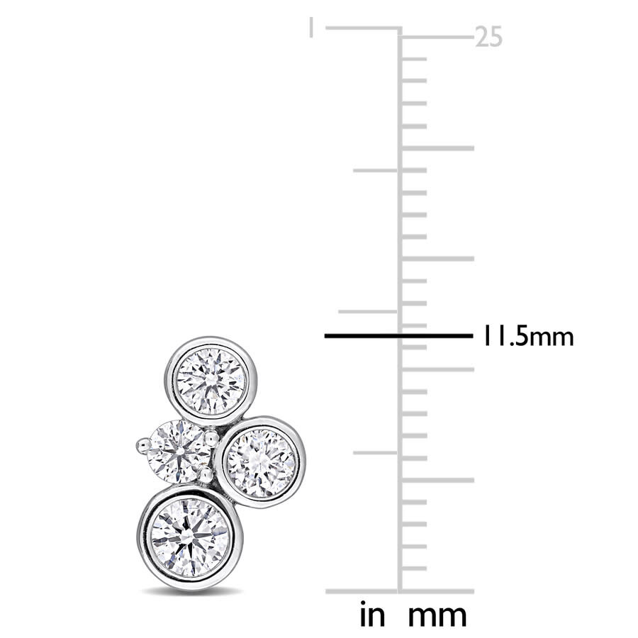 Created Forever 1 Ct Lab Grown Diamond Tw Fashion Post Earrings Silver In Metallic