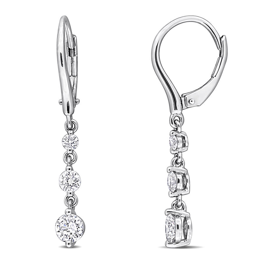 1 CT Lab Grown Diamond TW LeverBack Earrings Silver