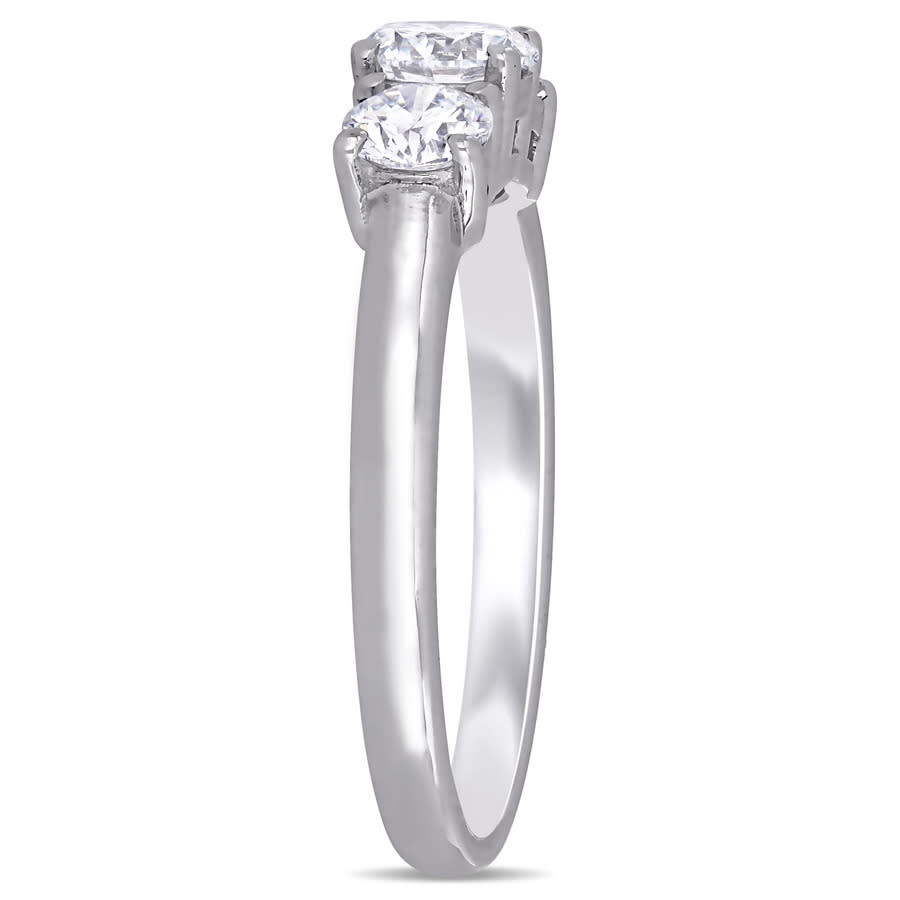 Shop Created Forever 1 Ct Tw Lab Created Diamond 3-stone Engagement Ring In 14k White Gold